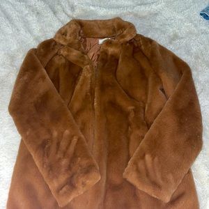 Burnt orange faux fur jacket from Windsor